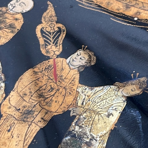 antique Chinese-style paper mache tray Black Gold 19 th Century - Picture 7 of 11
